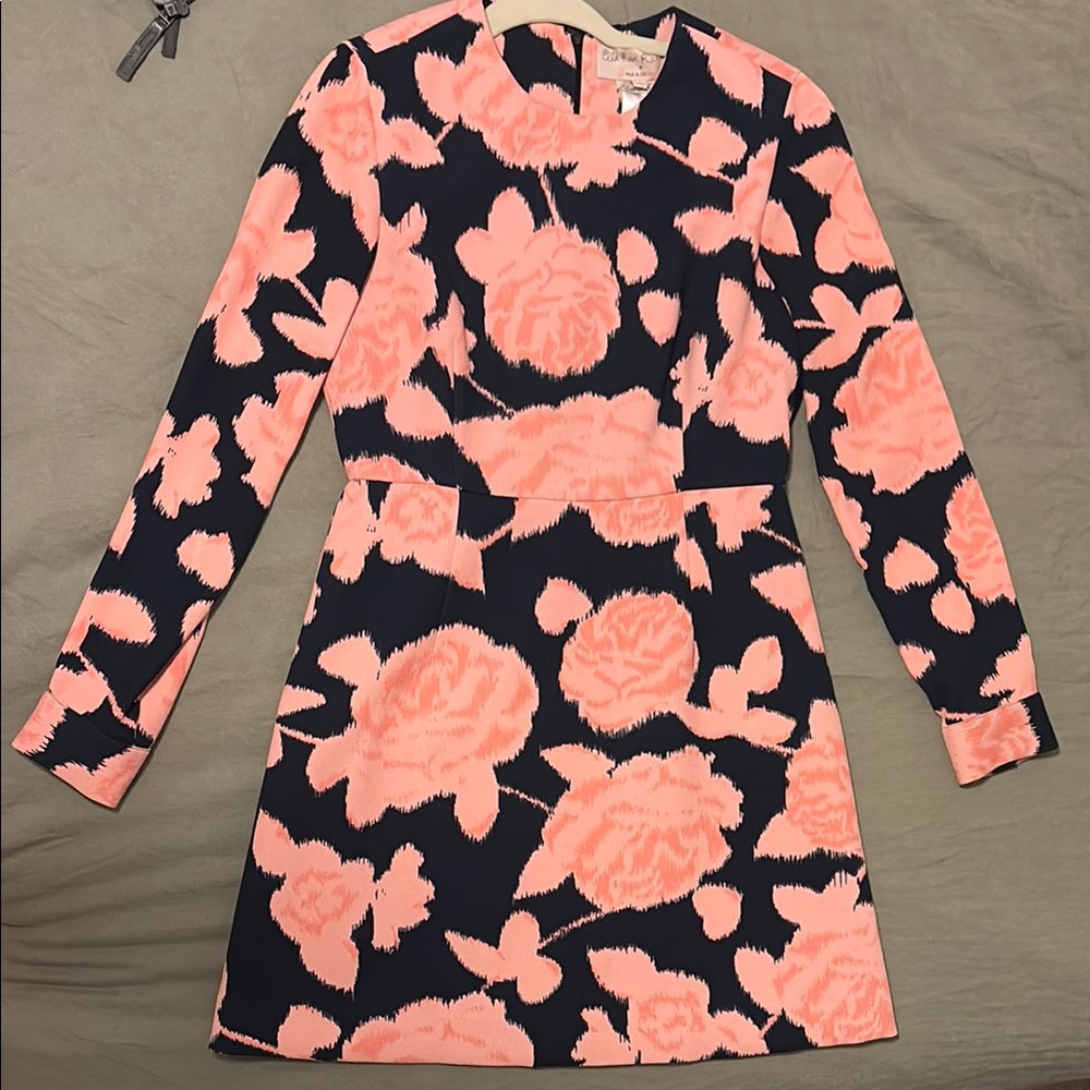 Ella Rose Richards x Paul & Joe Sister Floral Long Sleeve Dress Pink and Black